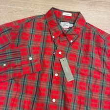 NWT J. Crew Men  s Secret Wash Cotton Poplin Shirt Button Down Plaid Size M