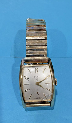 Vtg ELGIN Tank Sub-Second Men s Mechanical Watch 10K RGP 19 Jewels