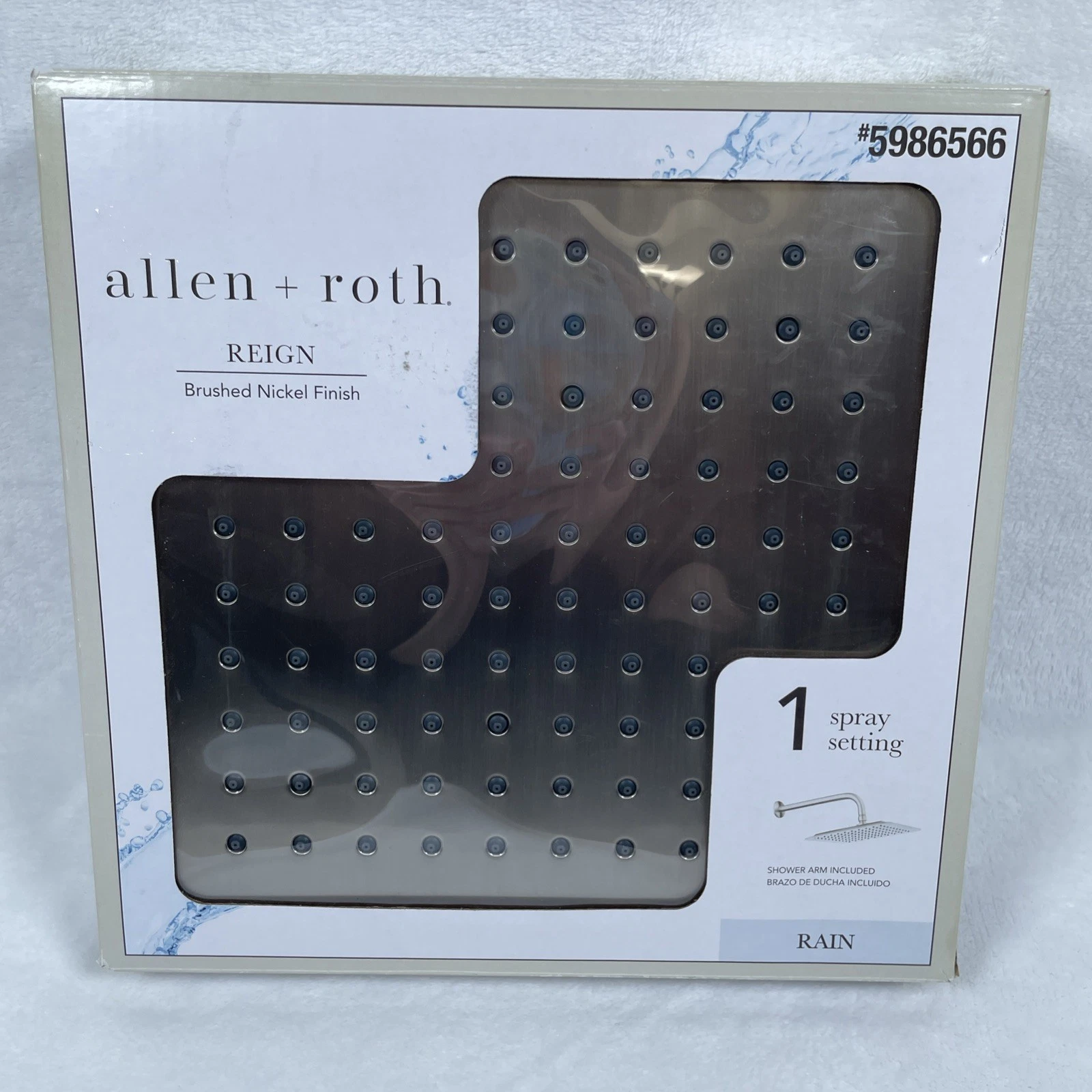 Allen + Roth Reign Brushed Nickel 10-inch Square Rain Shower Head - FREE SHIP!