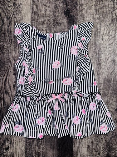 Calvin Klein Jeans Girls 18M Striped Fit & Flare Sleeveless Cotton Dress
