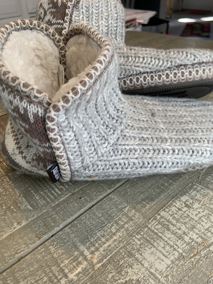Botines Suéter Original Muk Luks Para Mujer Talla 7/8 Hasta el Tobillo Forrados Copo de Nieve Foto 4 de 4