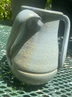 Strangl  three handled vase mottled green glaze