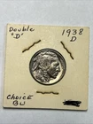 1938 D Indian Head Buffalo Nickel Coin Uncirculated 5c BU Choice