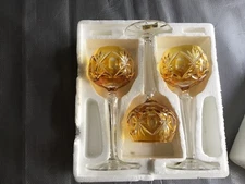 Vintage Echt Bleikristall Wine Glasses – Set of 3 – 24% Lead Crystal German Cut