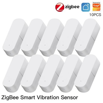 MOES Zigbee Smart Vibration Sensor, Tuya App Alert, Real-Time Shock Alarm, Histo