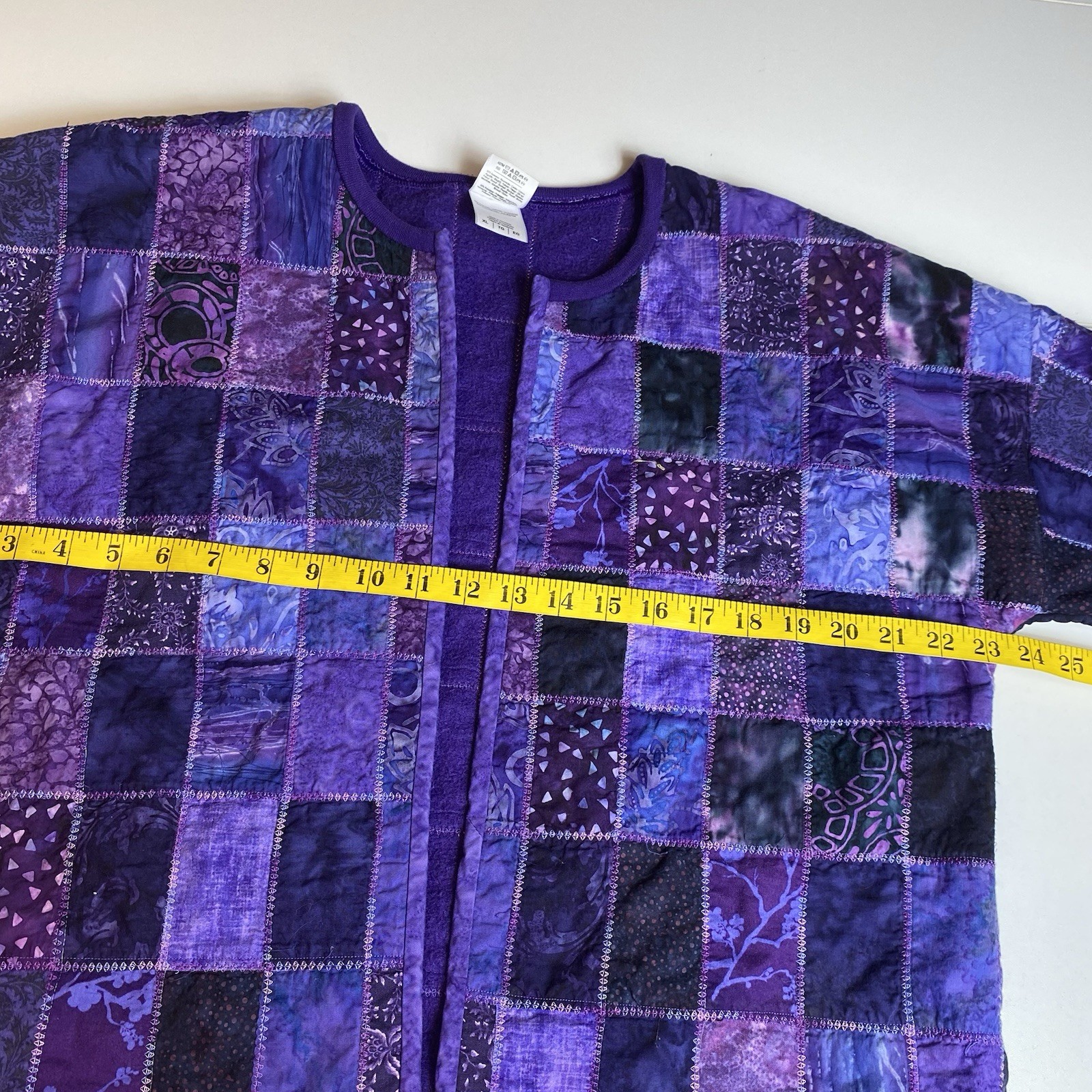 Purple Patchwork Womens Quilted Jacket Cottage Gr… - image 7