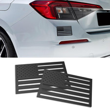 2PCS Embossed 3D Metal Black American Flag Emblem Decal Stickers, American Flag