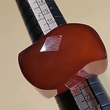 Faceted Carnelian Ring Size 9.25 Heavy And Beautiful