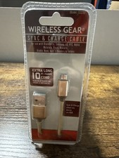 Wireless Gear Sync Charge Cable Micro USB 10ft Gold