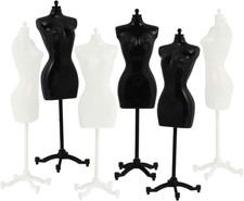 6Pcs Dress Form Mannequin: 8.7In Mini Doll Gown Stand Display Support for Doll D