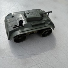 Vintage Marx Tin Toy Litho Wind Up Army Tank 2 Working Condition USA Toy