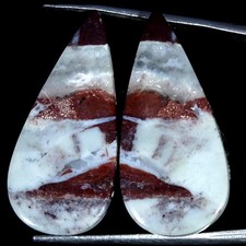 24.30Cts 100 Natural Aqua Chalcedony Pair Pear Cabochon 13X29X3MM