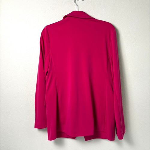 Susan Graver LK Fusion Double Breasted Blazer Size M Pink Broach Pockets NWOT - Picture 4 of 11