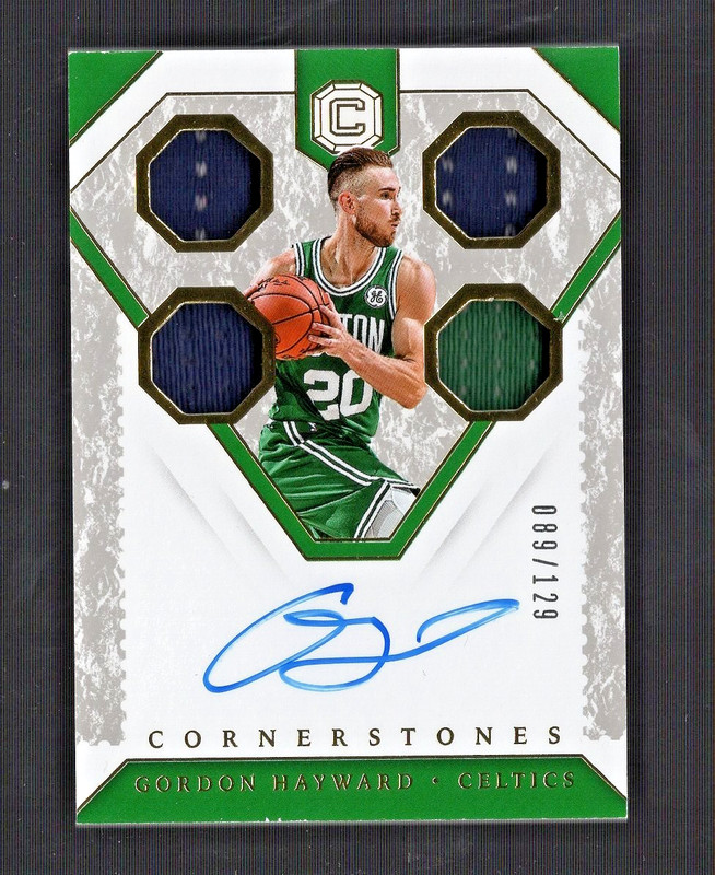 2018-19 Panini Cornerstones GORDAN HAYWARD Rookie Patch Auto Card /129