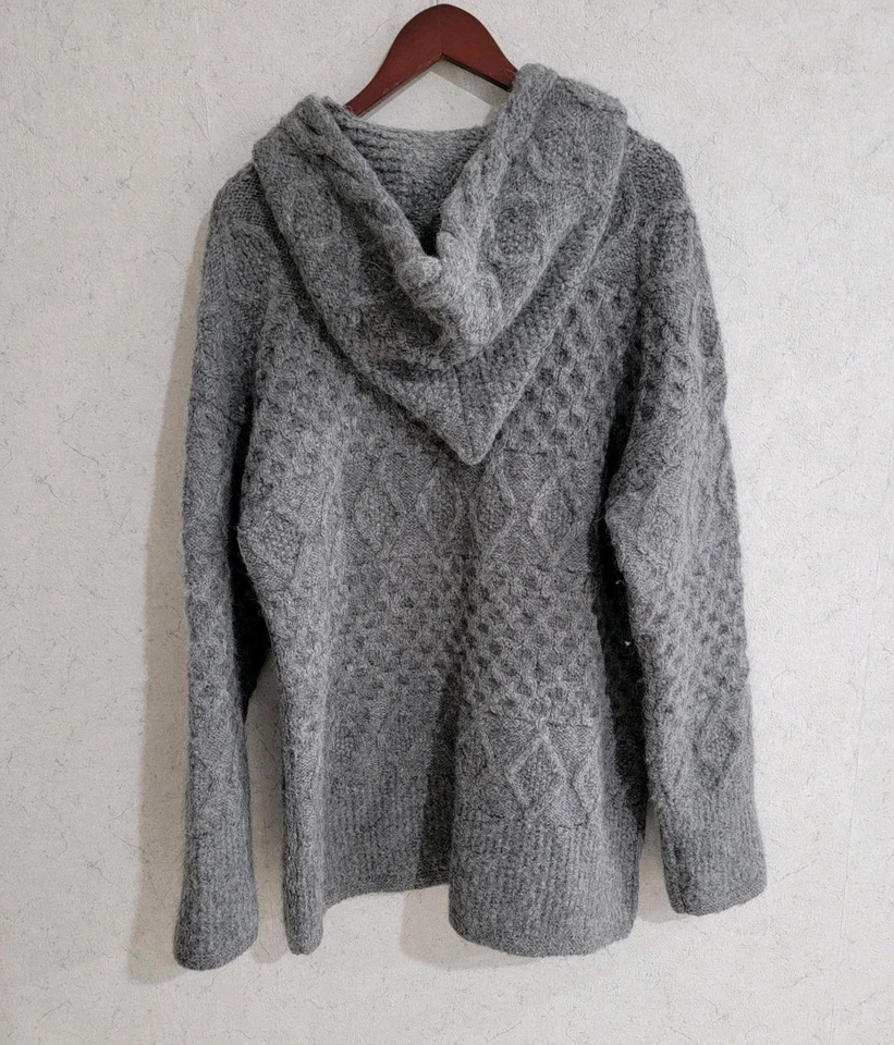 Emporio Armani сделано в Италии серый шерсти Mohair кабель вязаный свитер размер L винтажный 90-х - Изображение 2 из 4