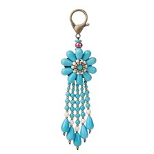 Bohemian Retro Keychain for Women Girls Vintage Handmade Colored Stones Tasse...