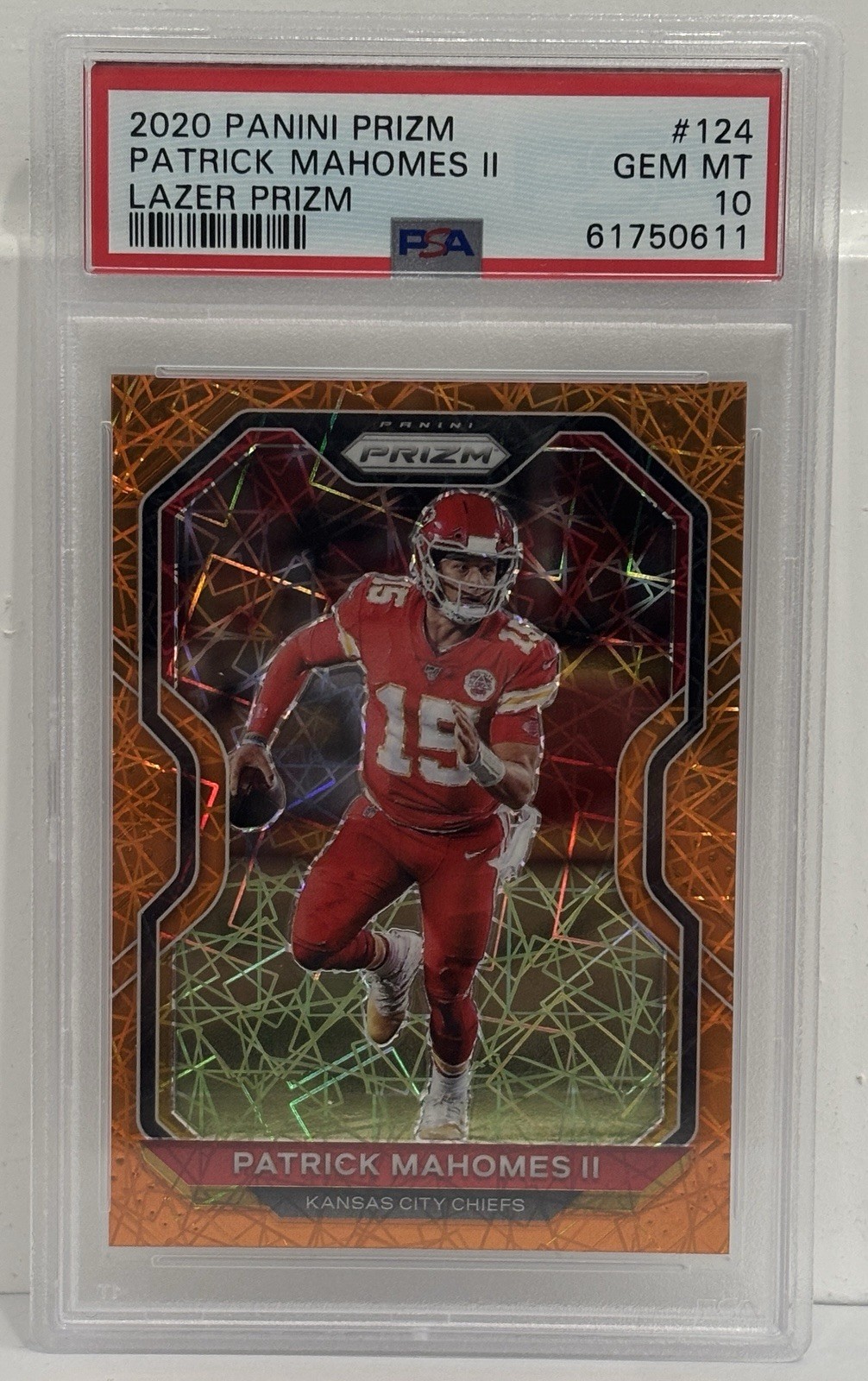2020 Panini Prizm - PATRICK MAHOMES LAZER PRIZM PSA 10 GEM MT B-10