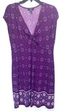 Chaps Dress Women Sz PXL Layered Chest Purple/Mauve Geometric Rn# 41381