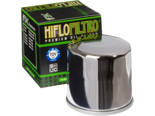 Hiflo ÖLfilter HF204 Chrom Passt An Kawasaki Suzuki Yamaha MV Agusta Arctic-image