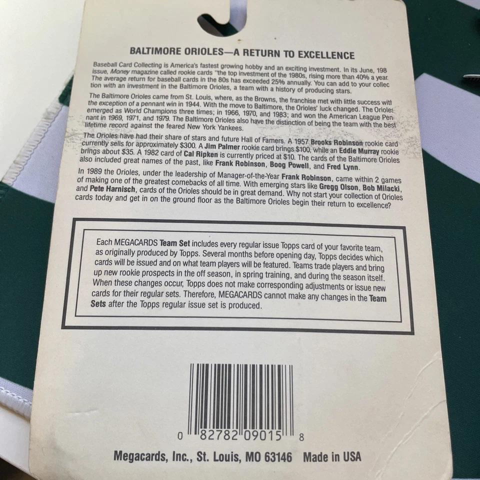 Juego de perchas selladas de fábrica Topps Orioles Team 1990 Foto 3 de 4