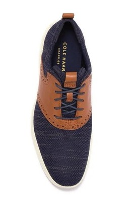 Cole Haan Grand Tour Knit Mens 10.5 Oxford Shoes Blue Tan Casual Sneakers C31348 Cole Haan Grand Tour Men main image 2