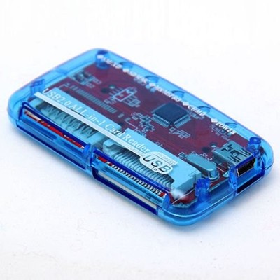 [3 Pack] eTECH Collection USB 2.0 All-in-1 Memory Card (Blue) 