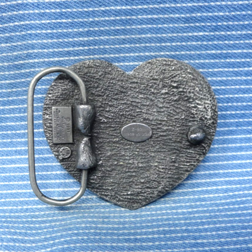 Cowgirls Country Heart & Scroll Belt Buckle Western Floral Vtg Siskiyou  .CPA676