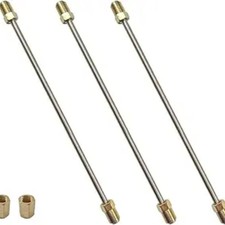 3PCS 3/16" Brake Line Kit with Fittings, 10" Long Stainless Steel Brake Line wit