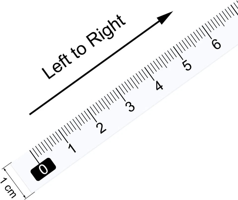 uxcell 10 Pcs Adhesive Backed Tape Measure 20cm Left to 20cm, Transparent  - Image 2 of 4