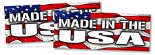 2Pcs Lot Pack Made In the USA Flag V01 Stickers 5" Inches Each