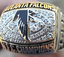 1998 ATLANTA FALCONS NFC CHAMPIONS CHAMPIONSHIP PLAYERS RING 10K GOLD JOSTENS