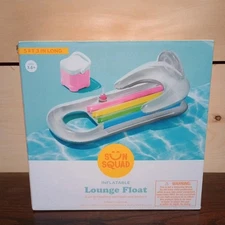 Sun Squad Inflatable Lounge Float.  Build-in Headrest And Open Seat Bottom.