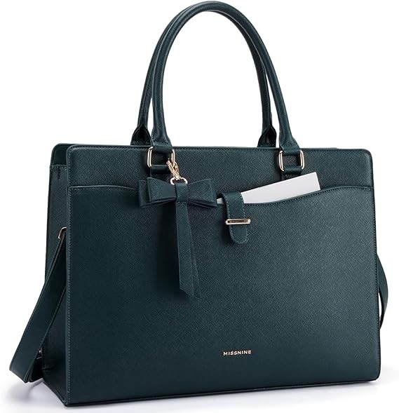 Laptop Tote Bag for Women 15.6 Inch Leather Work Bags Teache