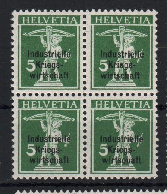 Schweiz Dienstmarken, IKW Kriegswirtschaft, MiNr 2 II postfrisch Viererblock