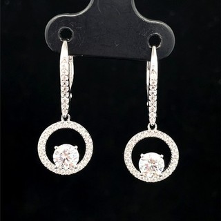 OHRHÄNGER AUS 925/ SILBER RHODINIERT MIT ZIRKONIA SCHMUCKJAGD