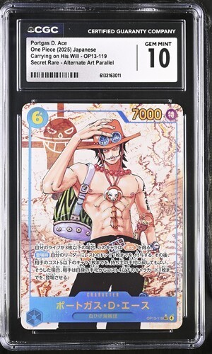 2025 ONE PIECE JAPANESE #OP13-119 PORTGAS D ACE CGC 10 Gem Mint | eBay