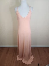 Go Couture Women's Beige Modal Blend Sleeveless Long Maxi Dress Size Large USA