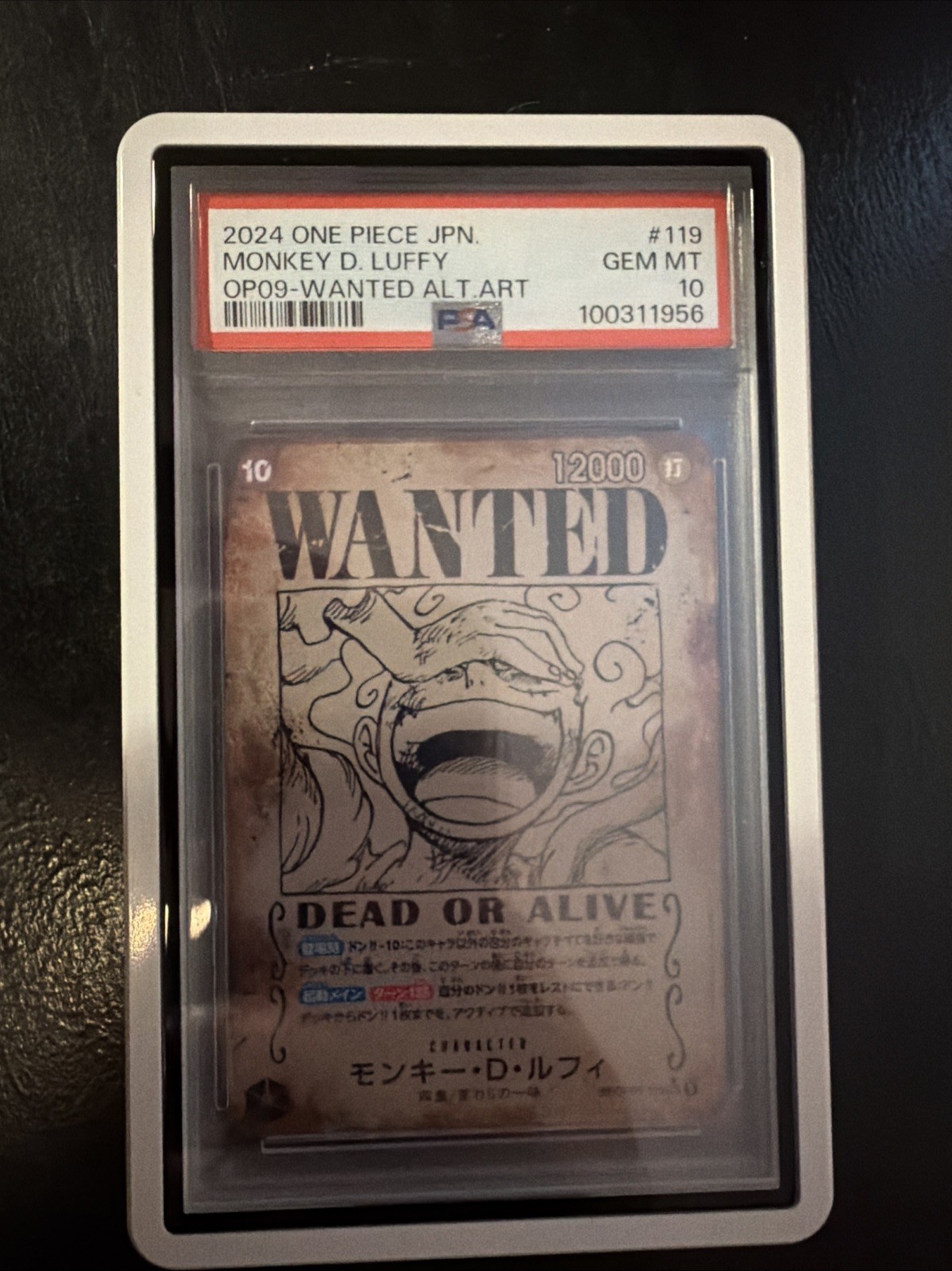 2024 One Piece OP05 #119 Monkey D. Luffy Wanted Alt Art PSA 10 GEM MINT Japanese