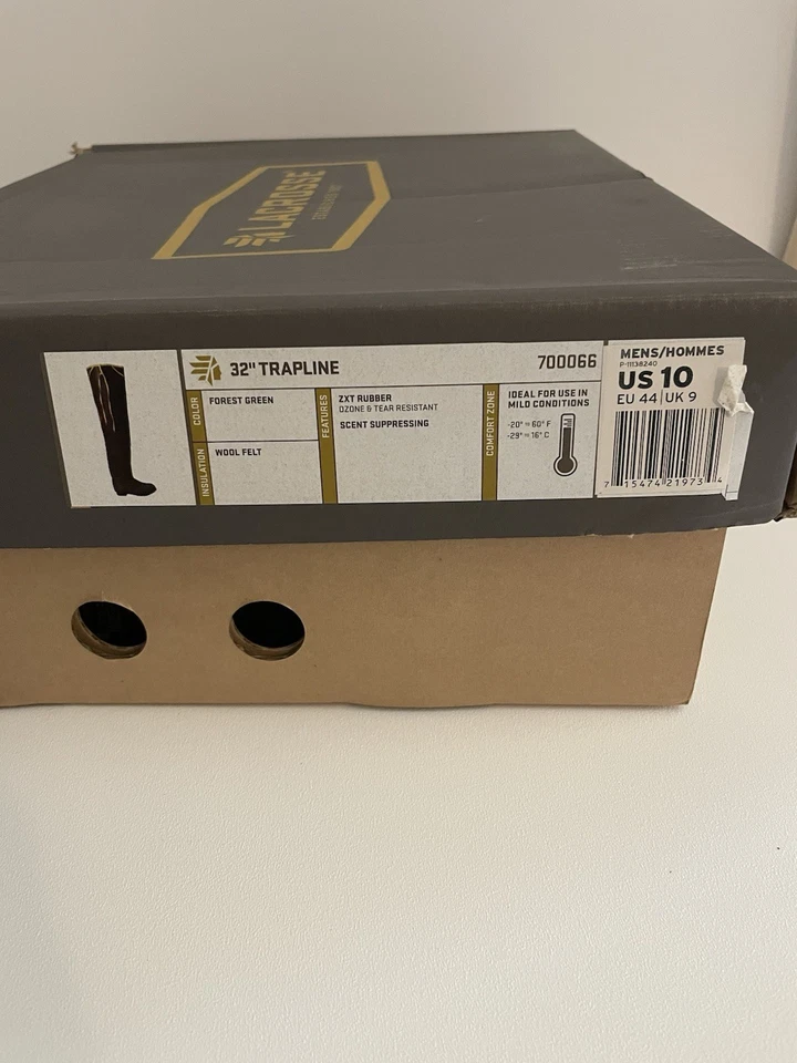 Botas de trabajo LaCrosse Trapline 32" Hip Wader talla 10 verdes nuevas en caja goma impermeable Foto 3 de 4