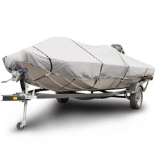 Budge B-611-X1 600 Denier Low Profile Flat Front Boat Cover Gray 12'-14' Long (B