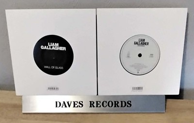 LIAM GALLAGHER Shockwave / Wall Of Glass 2 x 7'' one sided ETCHED VINYL Oasis NM