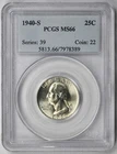 1940-S Washington Quarter 25C Silver MS 66 PCGS