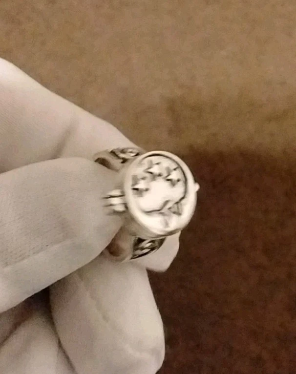 Past Master SILVER MOON n STAR POISON RING Secret Size Adjustable 7-14 - Image 3 of 4