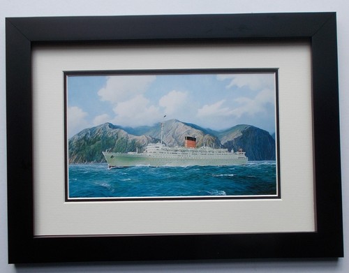 FRAMED SHIPPING PRINT OF CARONIA IN NEW ZEALAND 1951 - Picture 2 of 2
