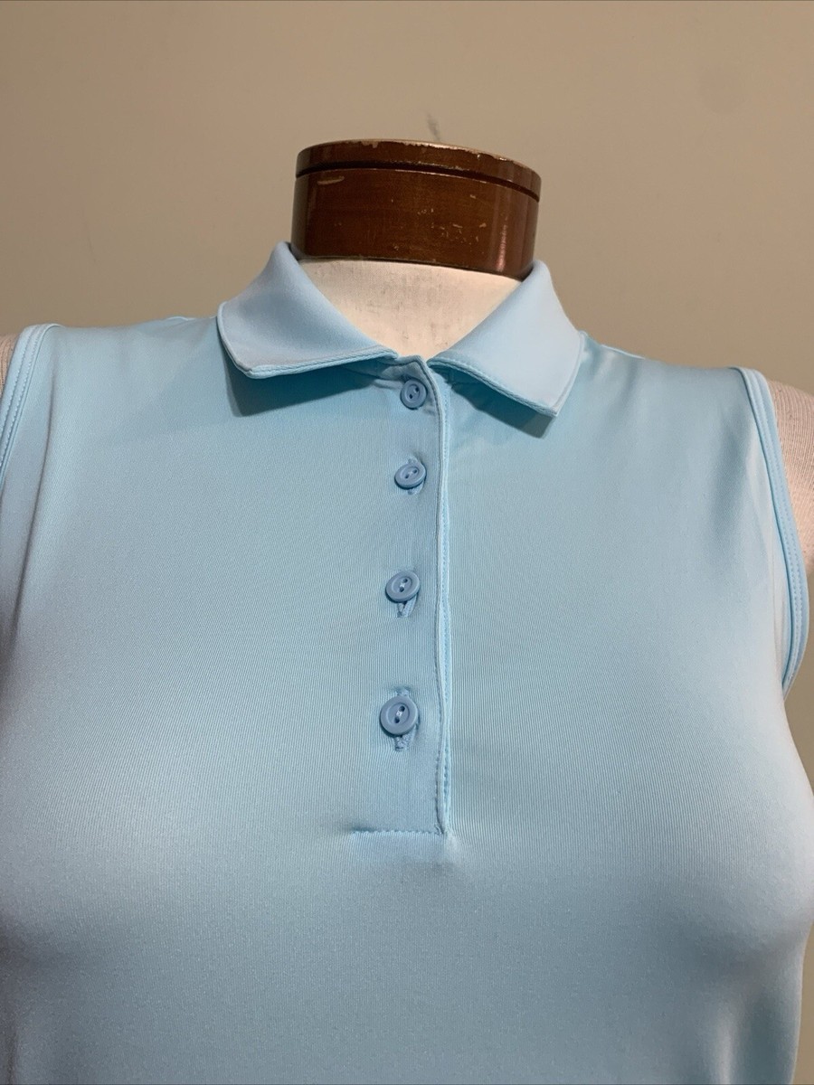 Adidas Womens XS Bliss Blue Sleeveless Golf Pickleball polo