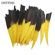 36Pcs RW LW 4Inch Shield Archery Arrows Fletches Gradient Black Yellow