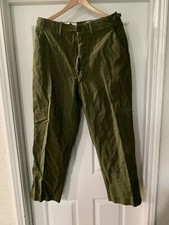 Vintage Military Olive Wool Trousers