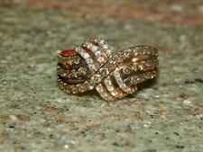 2Ct Round Cut Simulated Chocolate Diamonds Wedding Ring 14K Rose Gold Plated
