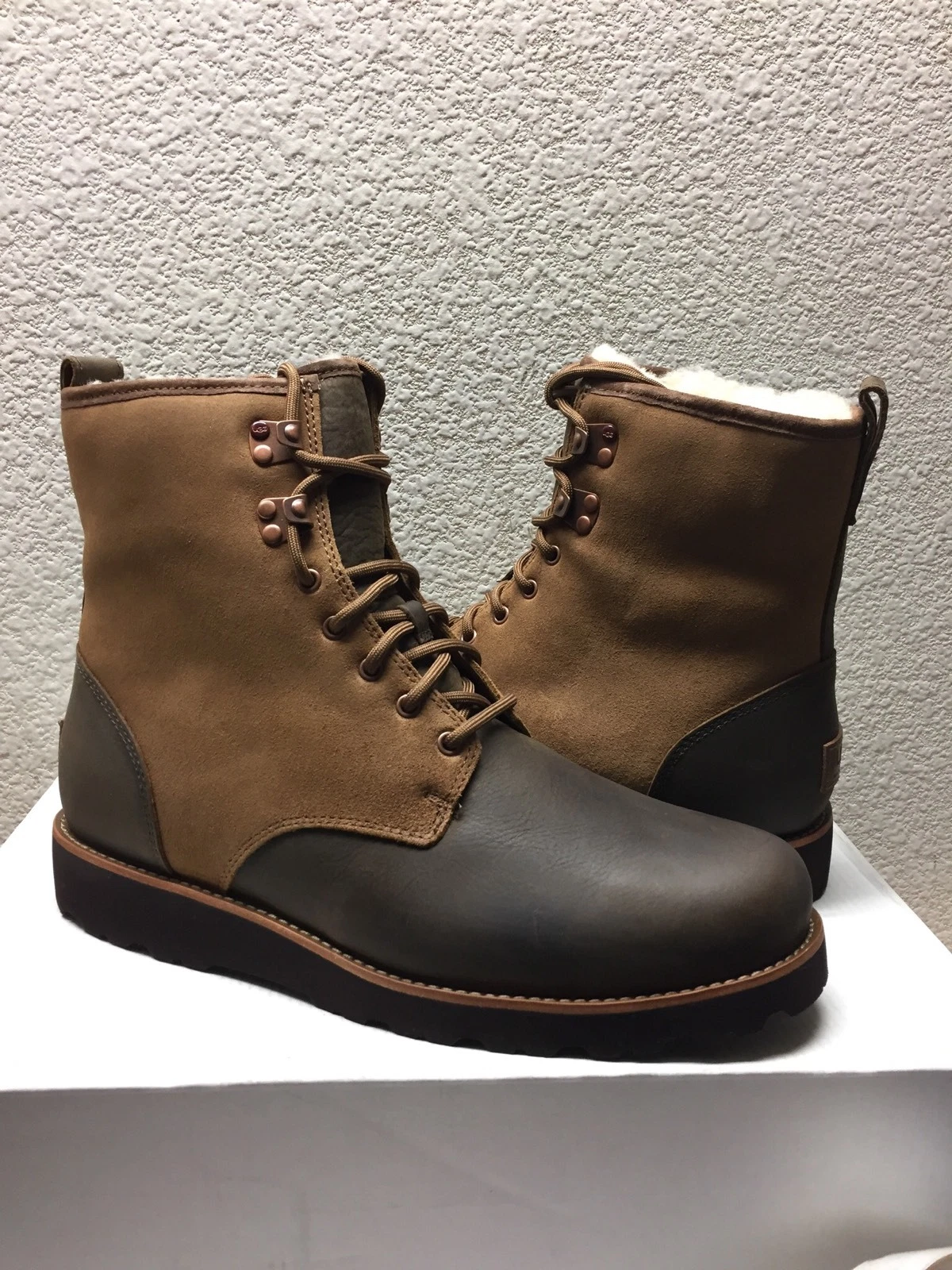 UGG MEN HANNEN TL DARK CHESTNUT LEATHER Boot US 13 / EU 47 / UK 12 -NEW