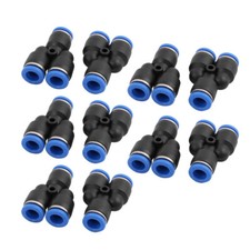 10Pcs 8mm Dia Y Type 3 Ways Hose Pneumatic Air Quick Fitting Push In Connector